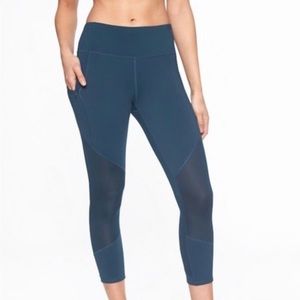 Athleta solar mesh blue leggings size XS‎ athletic workout wear